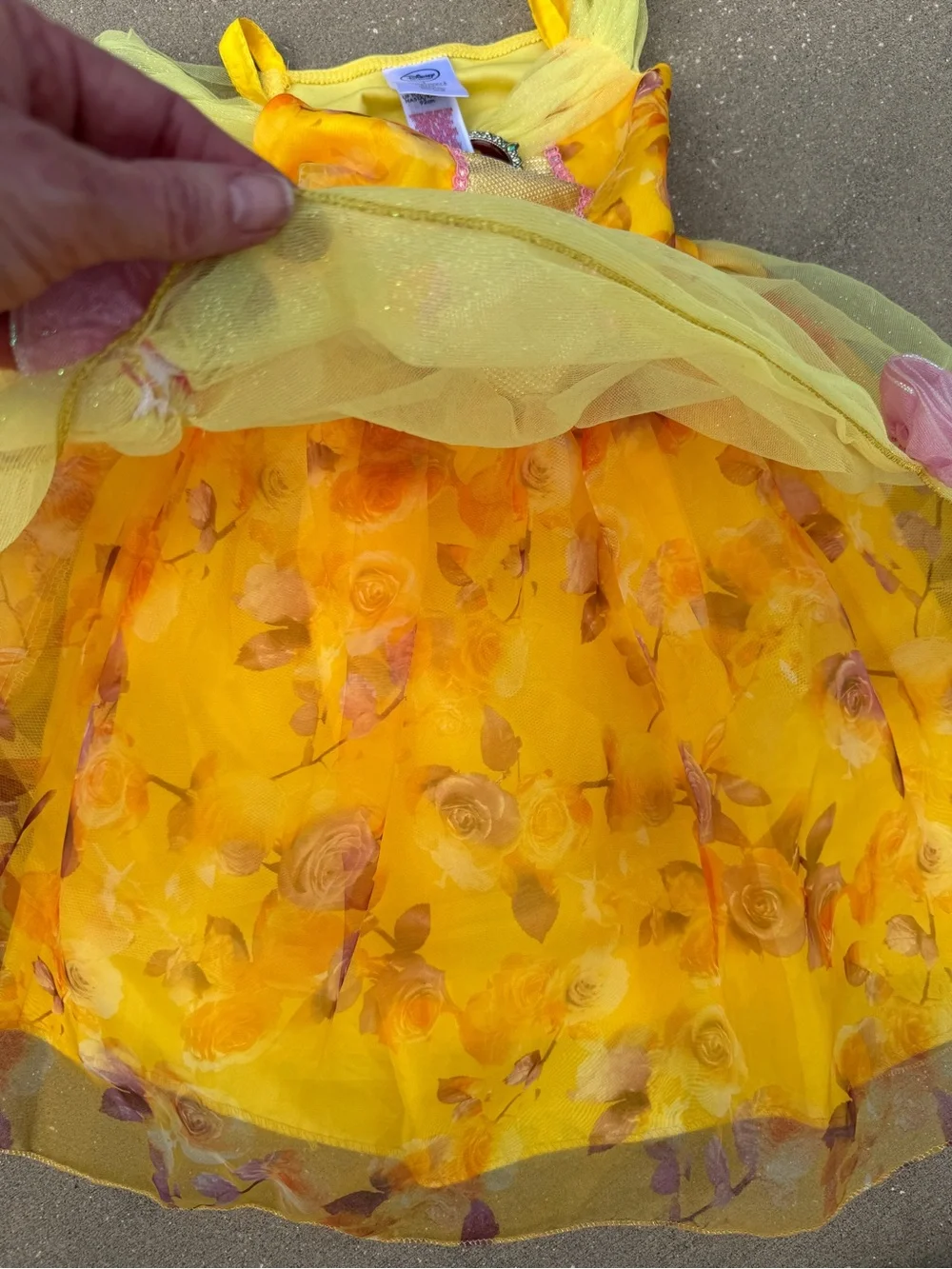 Disney Belle Costume Dress Yellow Ball Gown Beauty and the Beast Princess Sz 2